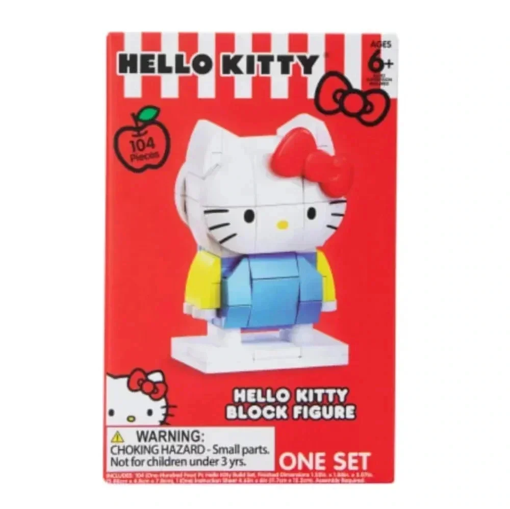 White blue red Hello Kitty block figure build set toys with instructions